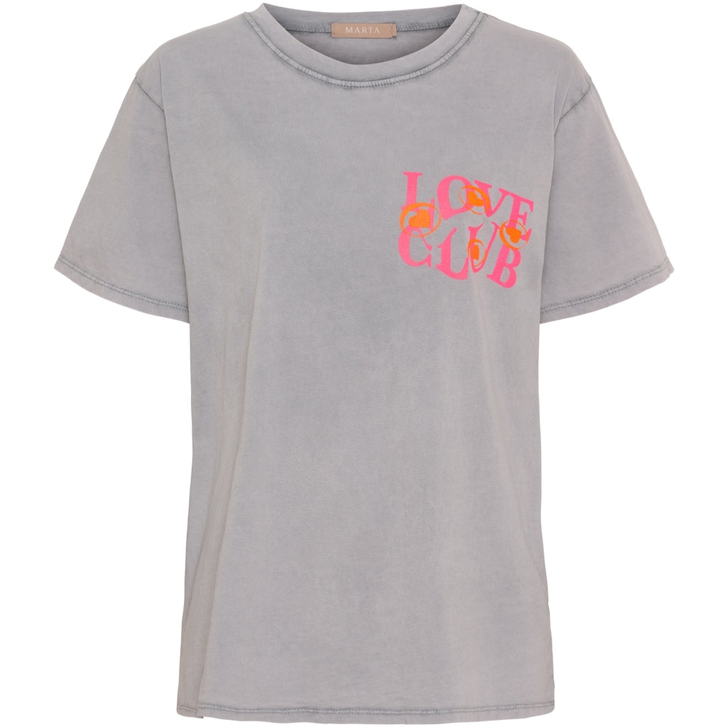 MARTA DU CHATEAU MdcInge Tee T-shirt Grigio medio/Pink Fluo CW