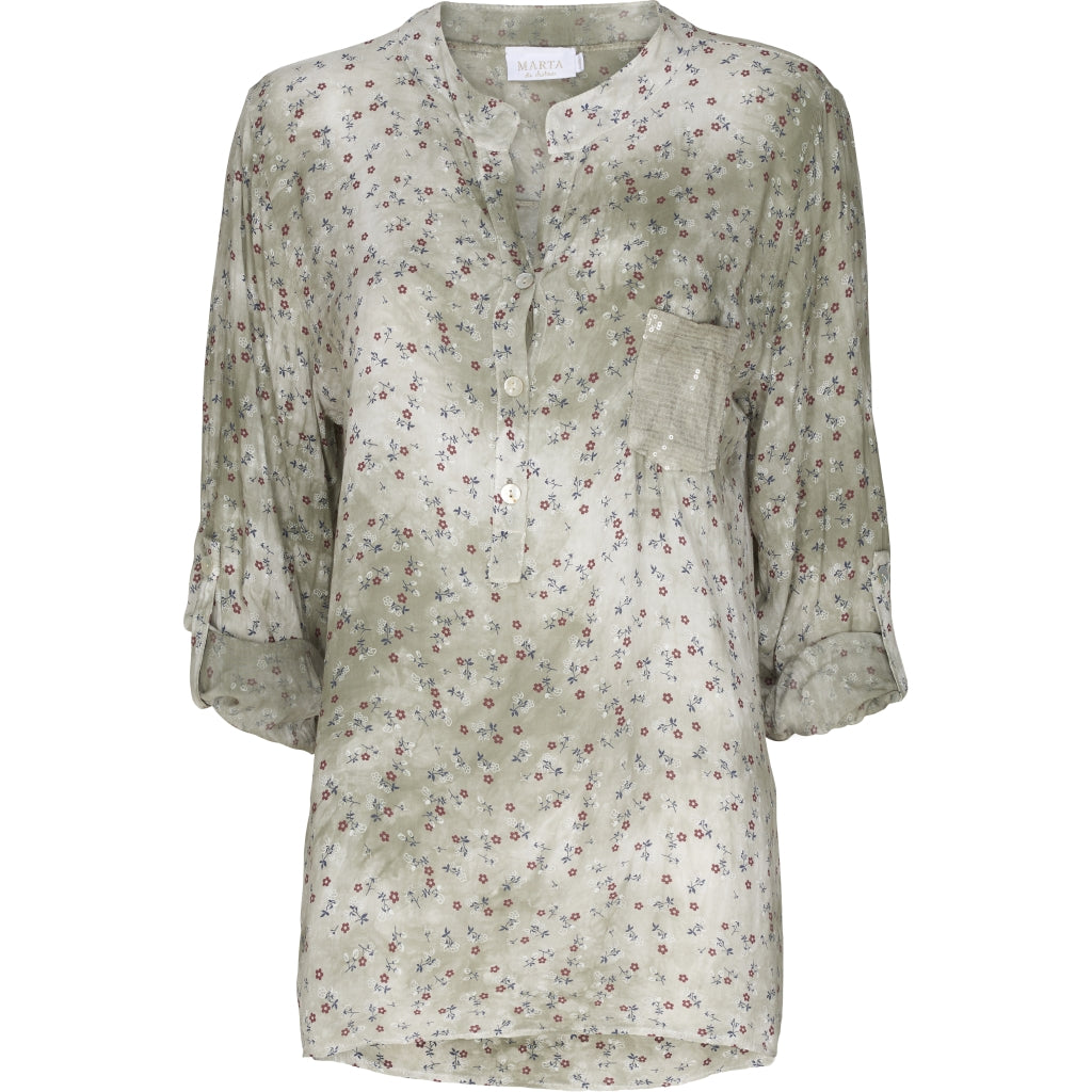MARTA DU CHATEAU Blomstret skjortebluse Restudsalg Green
