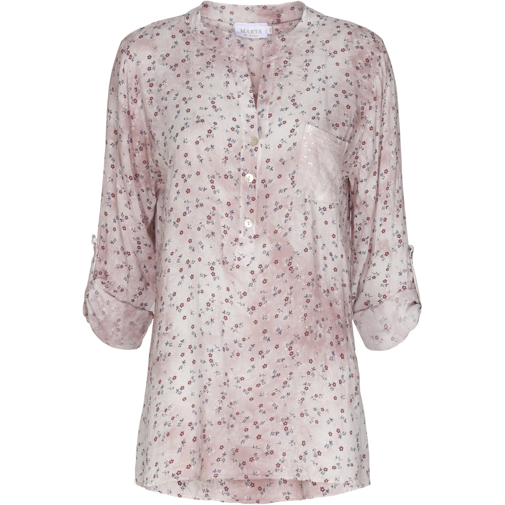 MARTA DU CHATEAU Blomstret skjortebluse Restudsalg Rose
