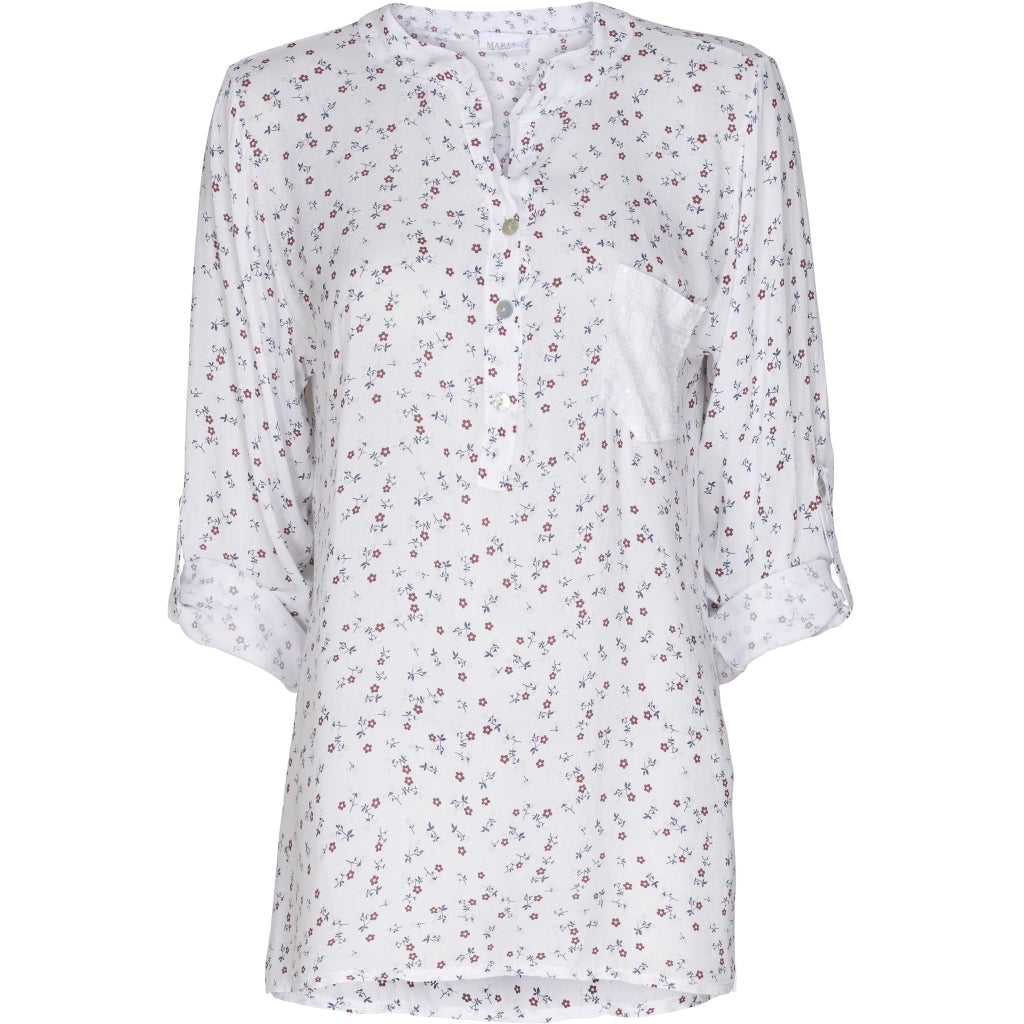 MARTA DU CHATEAU Blomstret skjortebluse Restudsalg White