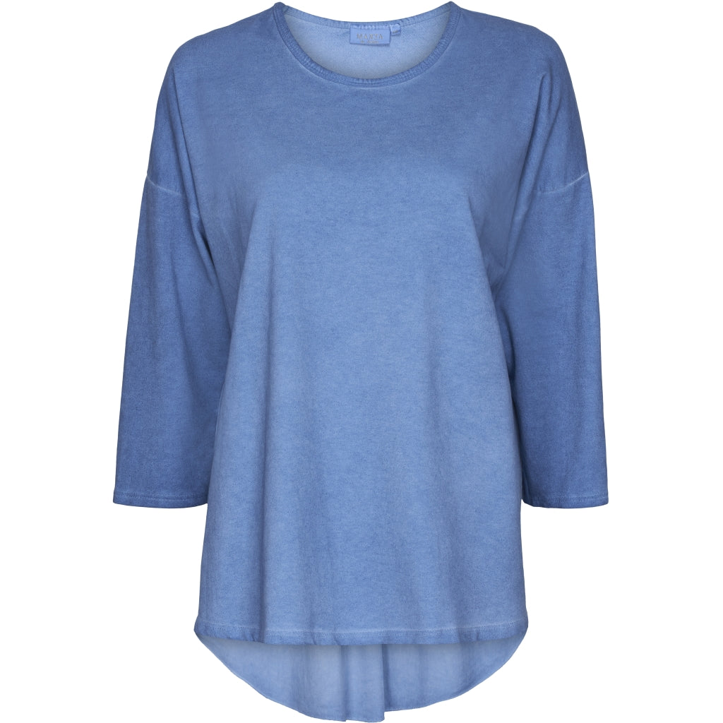 MARTA DU CHATEAU Bluse med 3/4 ærmer Restudsalg Denim Blue