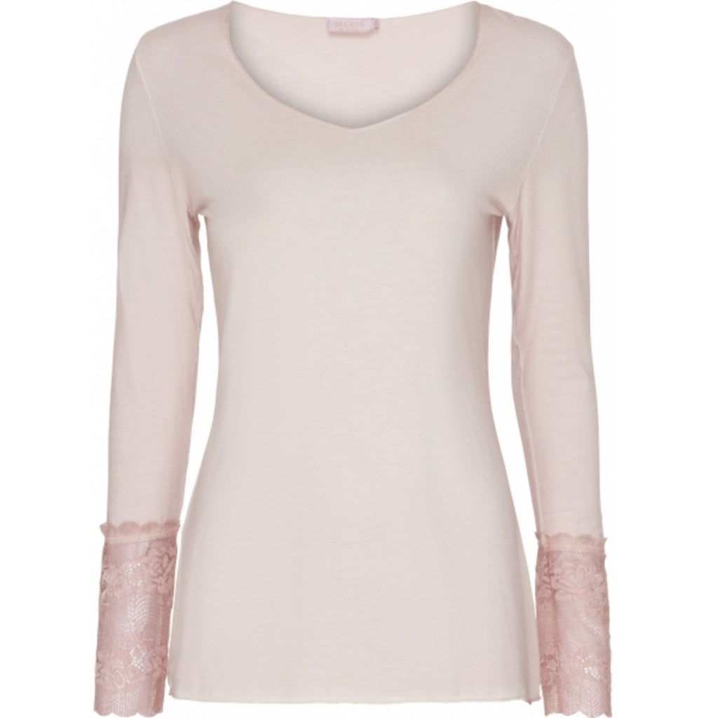 MARTA DU CHATEAU Bluse med blondeærmer Shirt Rose