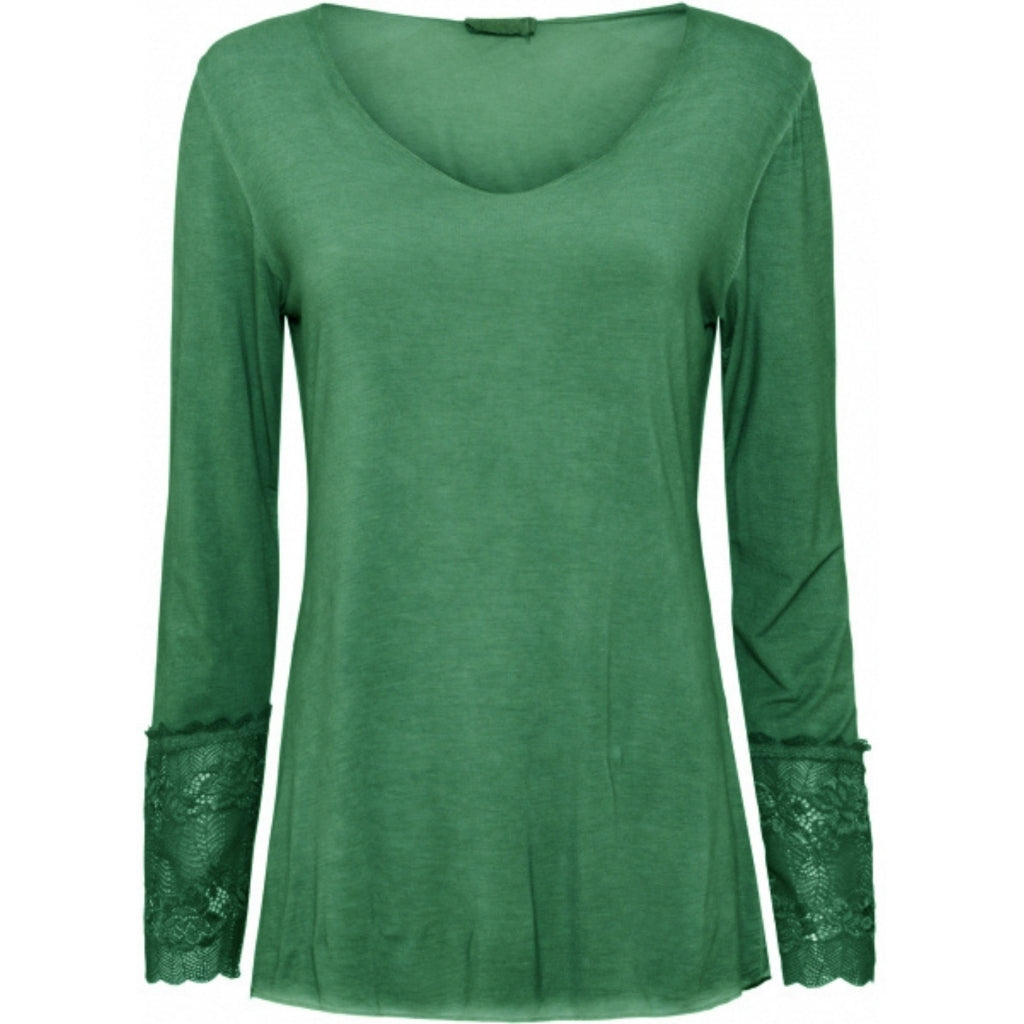MARTA DU CHATEAU Bluse med blondeærmer 10422 Shirt Gucci