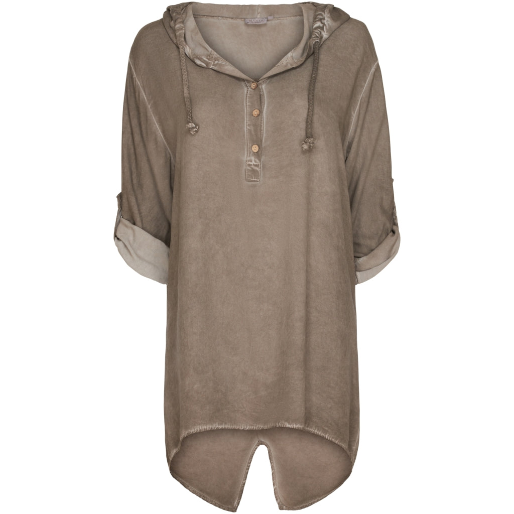 MARTA DU CHATEAU Bluse med hætte 3125-V Restudsalg Brown