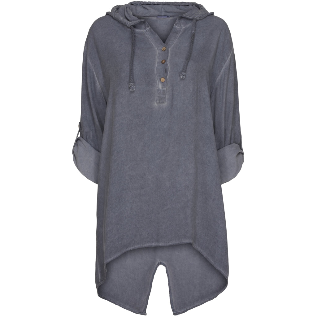 MARTA DU CHATEAU Bluse med hætte 3125-V Restudsalg Denim Blue