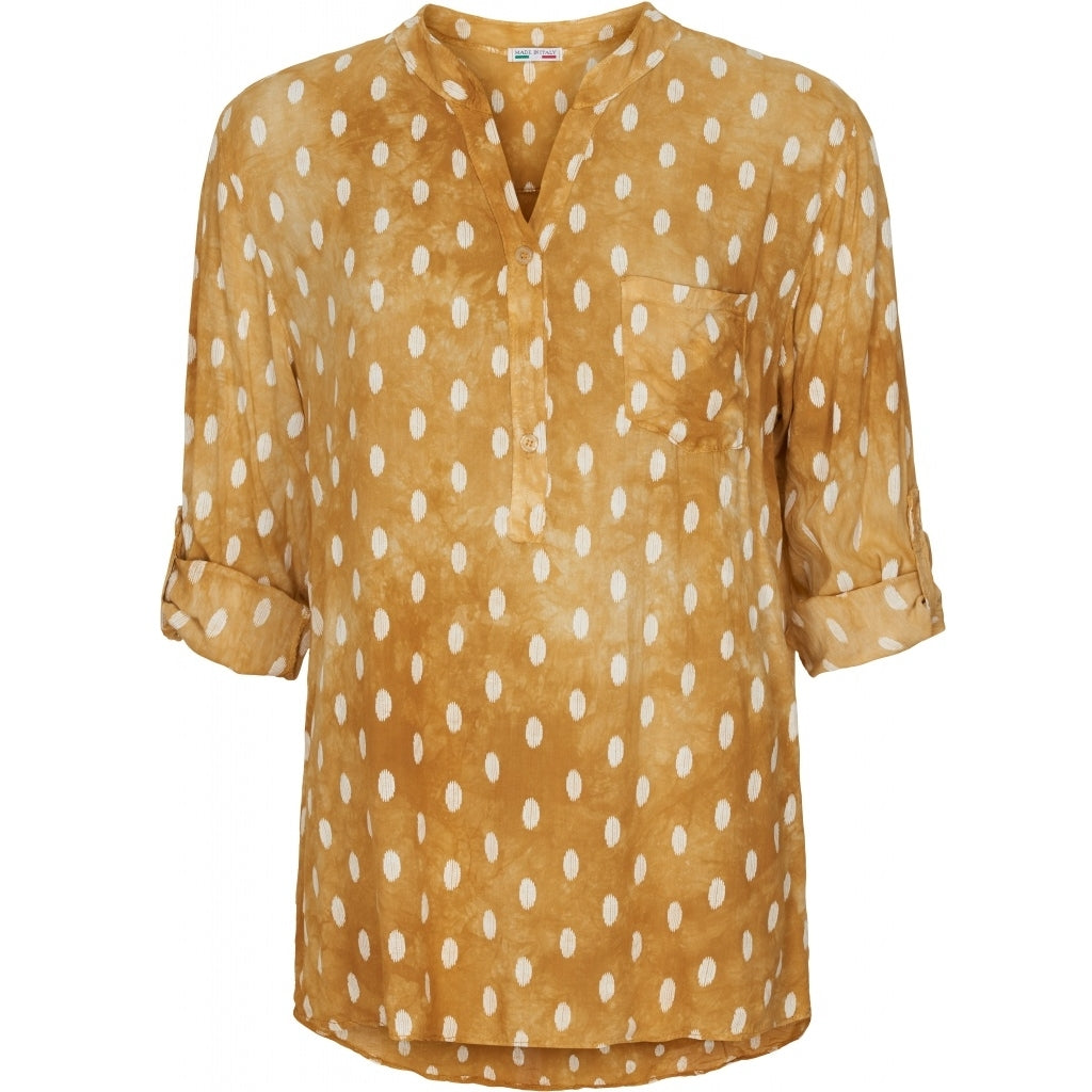 MARTA DU CHATEAU Bluse med hvide prikker Shirt Dots yellow
