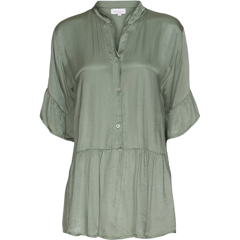 MARTA DU CHATEAU Bluse med knapper Restudsalg Militairy