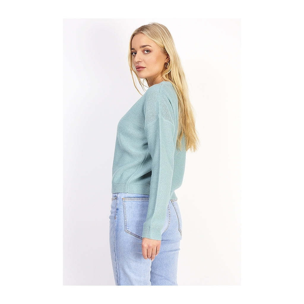 MARTA DU CHATEAU Brave Soul Langærmet strik Restudsalg Mint Blue