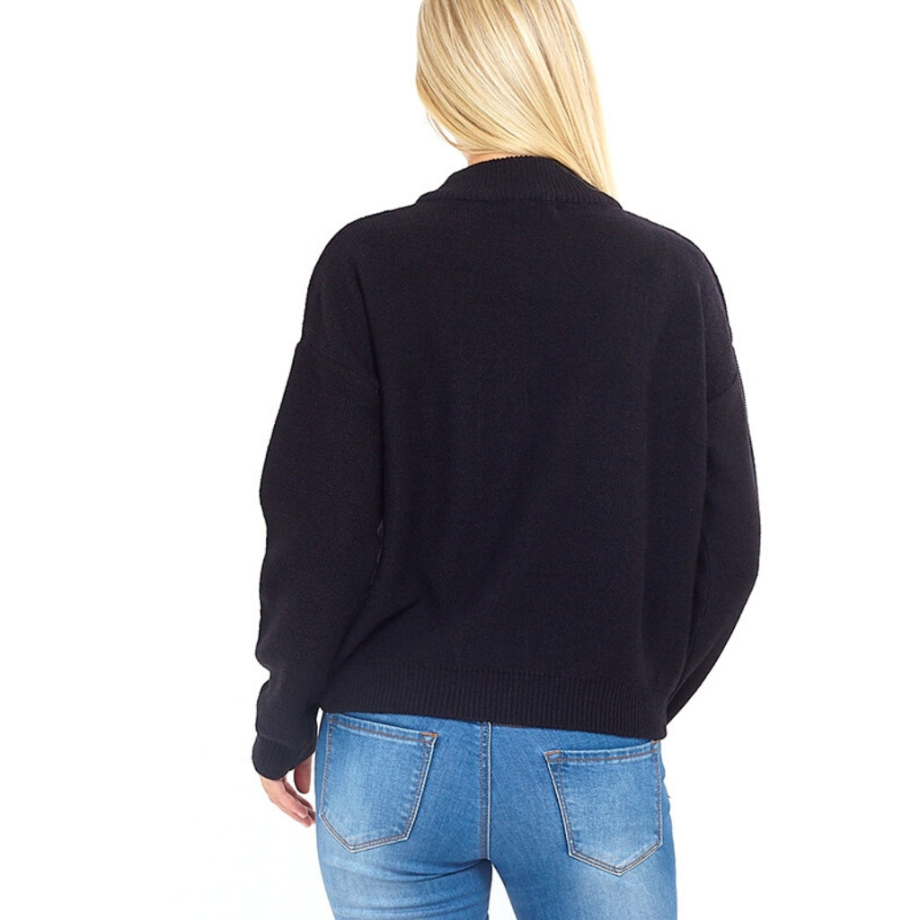 MARTA DU CHATEAU Brave Soul Ribbed High Neck Knit Restudsalg Black