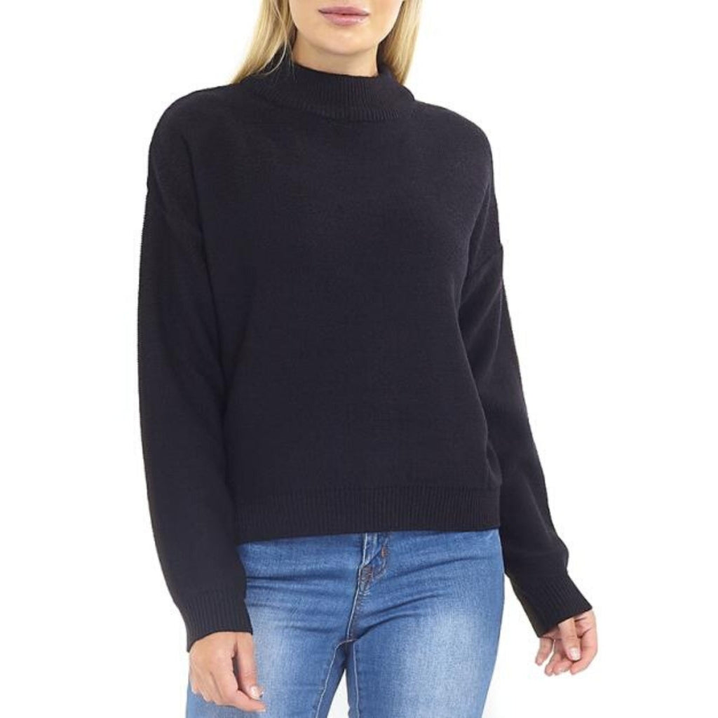MARTA DU CHATEAU Brave Soul Ribbed High Neck Knit Restudsalg Black