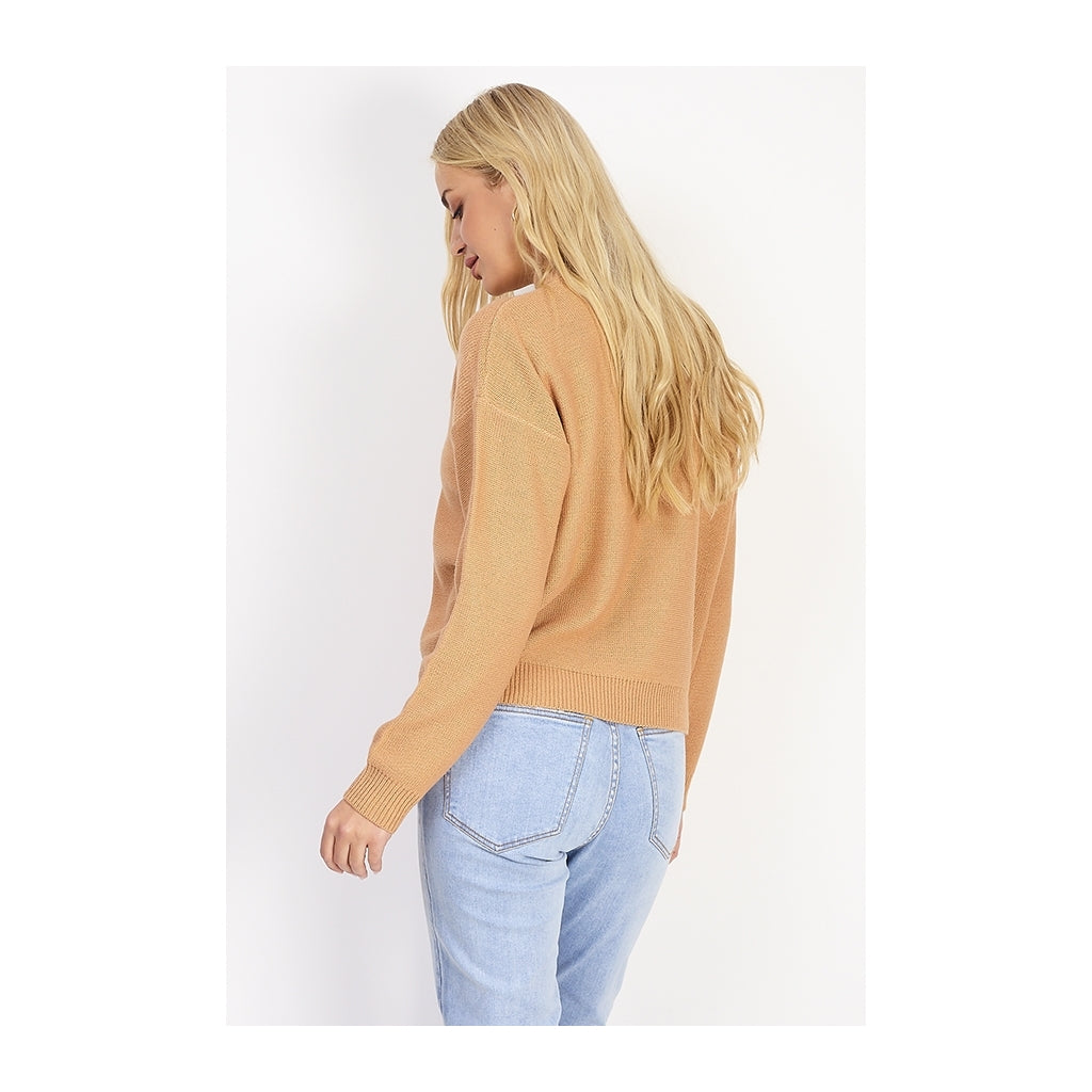 MARTA DU CHATEAU Brave Soul Ribbed High Neck Knit Restudsalg Brown