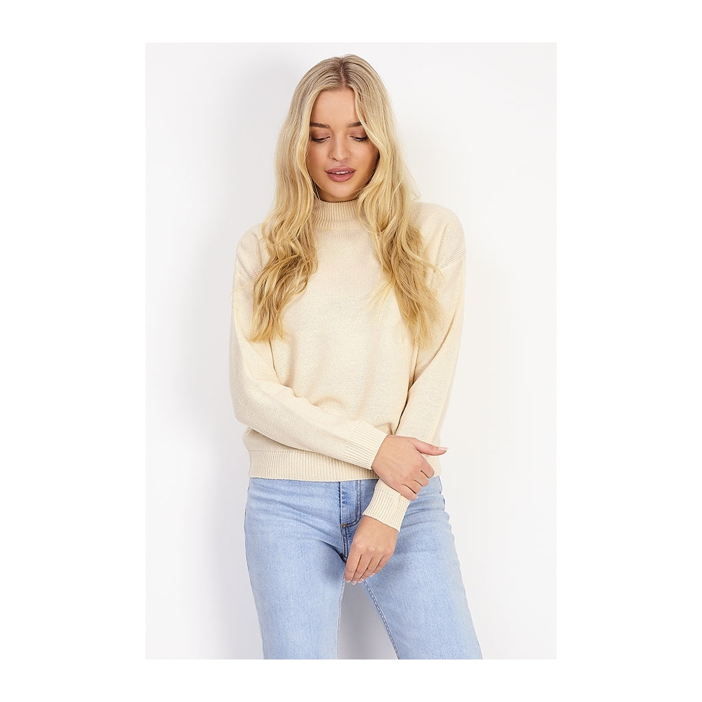 MARTA DU CHATEAU Brave Soul Ribbed High Neck Knit Restudsalg Stone