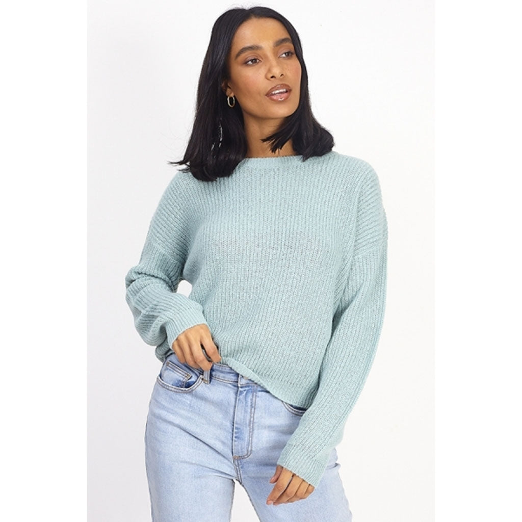 MARTA DU CHATEAU Brave Soul dame strik trøje LK-230WILLOWA Restudsalg Mint Blue