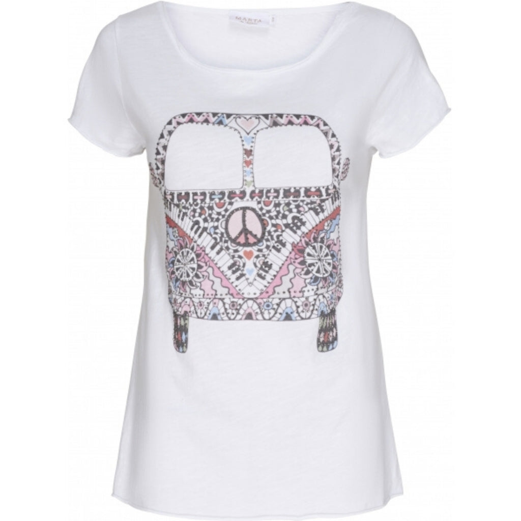 MARTA DU CHATEAU Dame T-shirt 0301A Restudsalg White