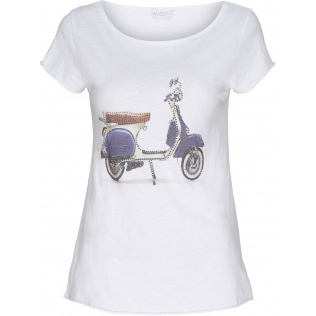 MARTA DU CHATEAU Dame T-shirt 0301B Restudsalg White