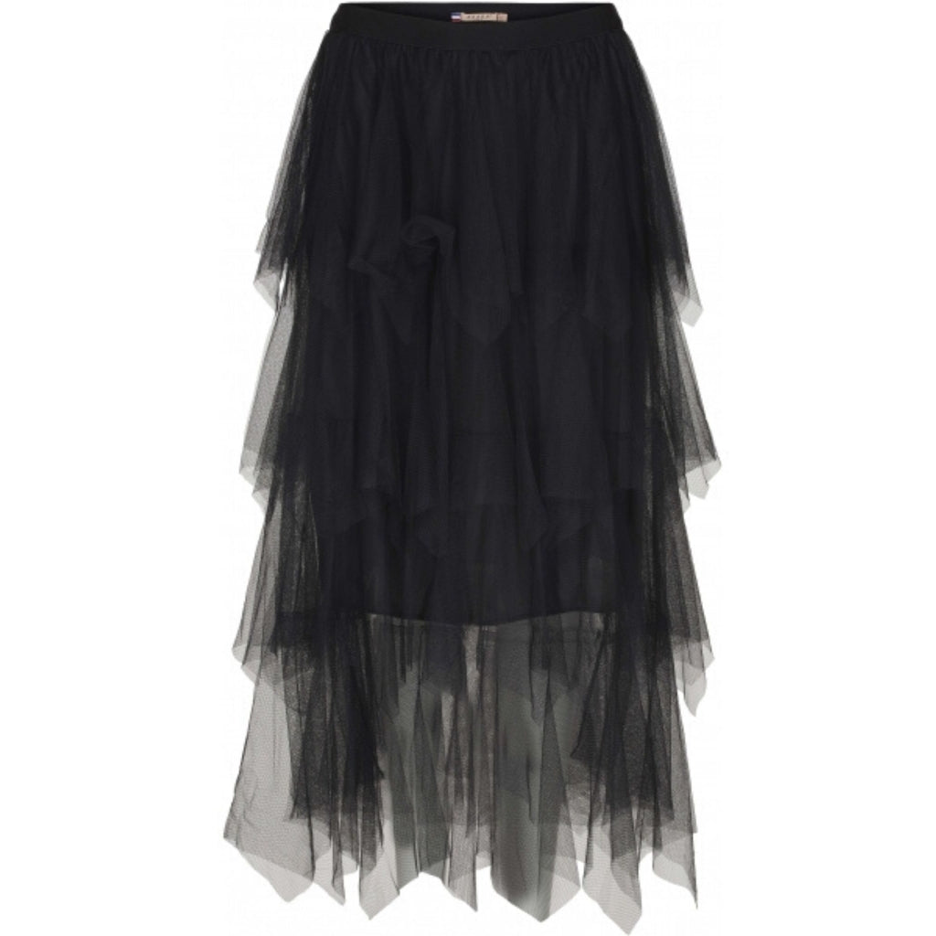 MARTA DU CHATEAU Lang tylnederdel med elastik Skirt Black