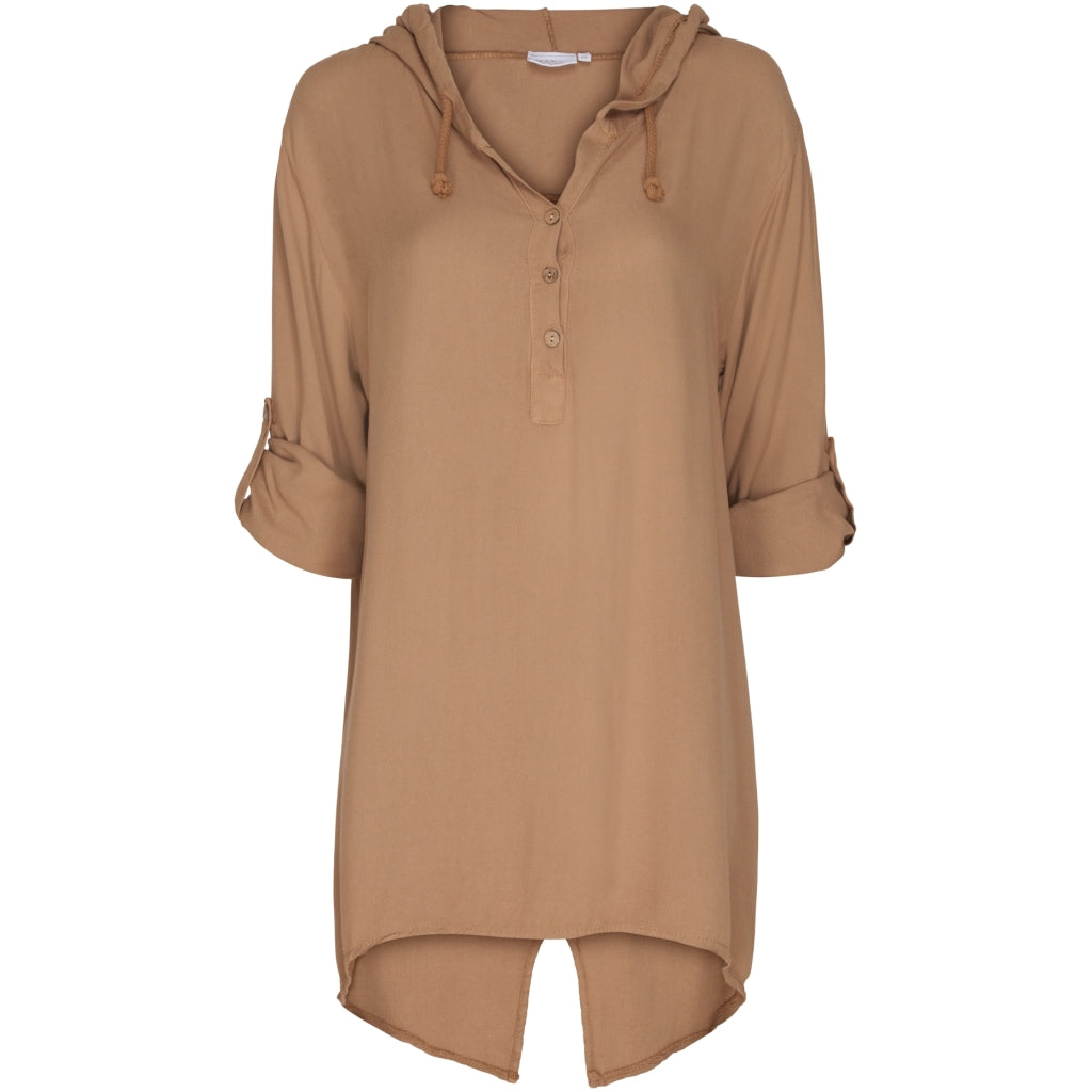 MARTA DU CHATEAU Løstsiddende bluse m. hætte Restudsalg Camello