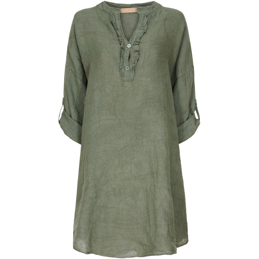 MARTA DU CHATEAU Marta Dame Top 3199 Hør Restudsalg Kaki