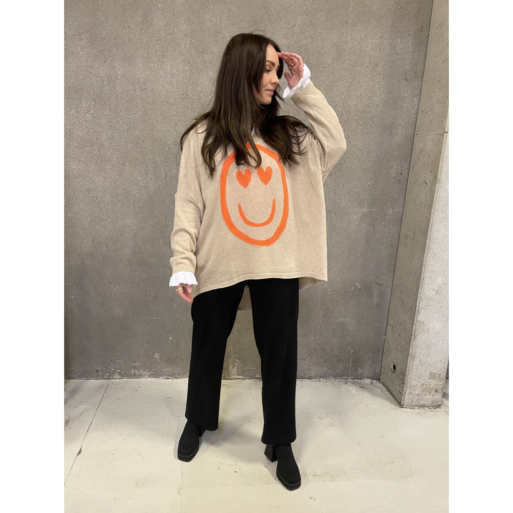 MARTA DU CHATEAU Marta Du Chateau dame strik 22105 Knit Beige/Arancio