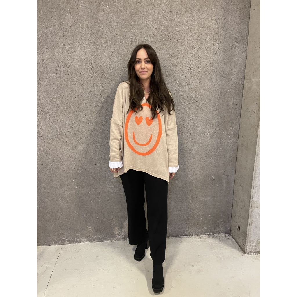 MARTA DU CHATEAU Marta Du Chateau dame strik 22105 Knit Beige/Arancio