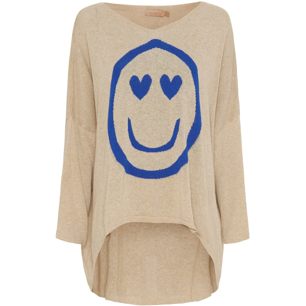 MARTA DU CHATEAU Marta Du Chateau dame strik 22105 Knit Beige/Blue Cina