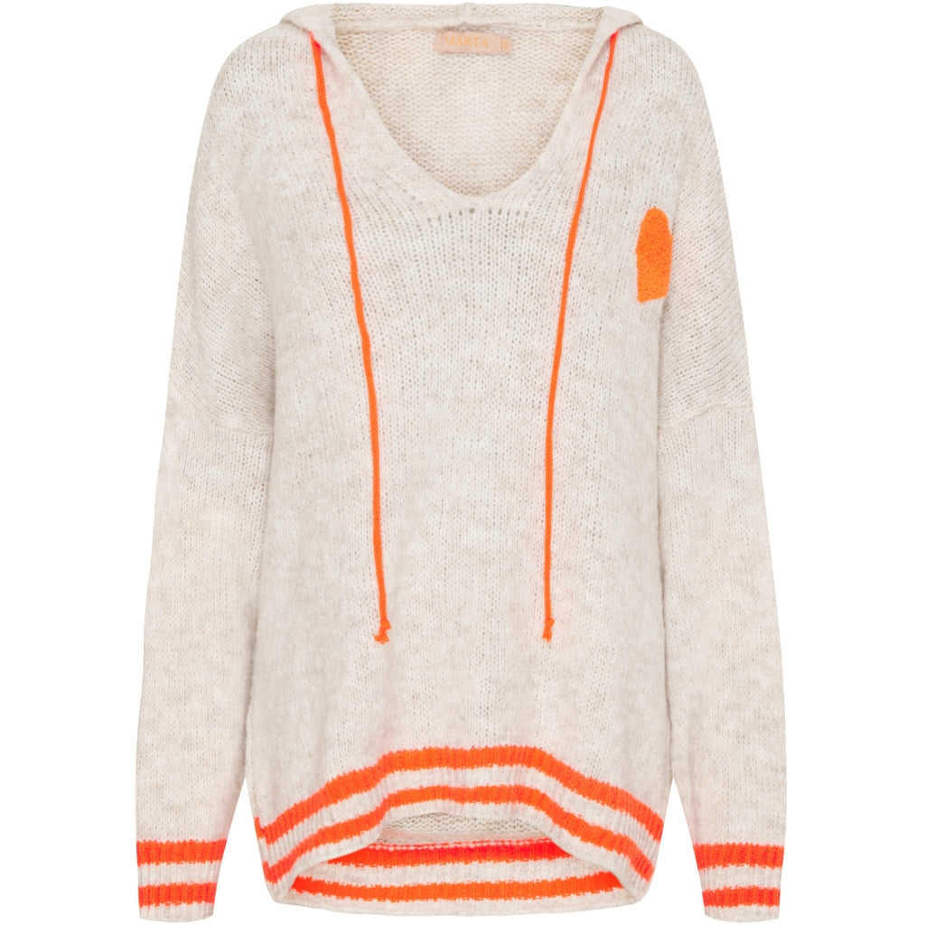 MARTA DU CHATEAU Marta Du Chateau dame strik 22582 Knit Calce/Arancio fluo