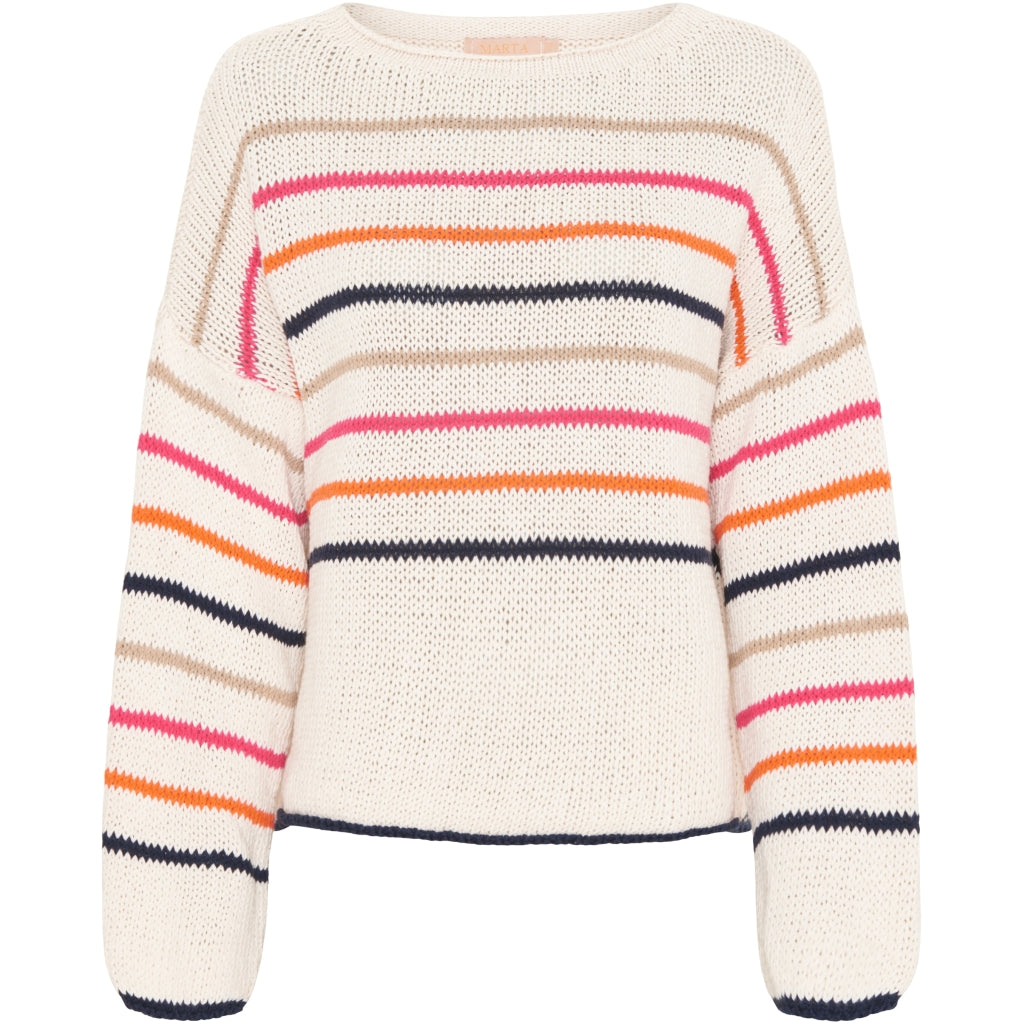 MARTA DU CHATEAU Marta Du Chateau dame strik 23017 Knit Greggio Stripe