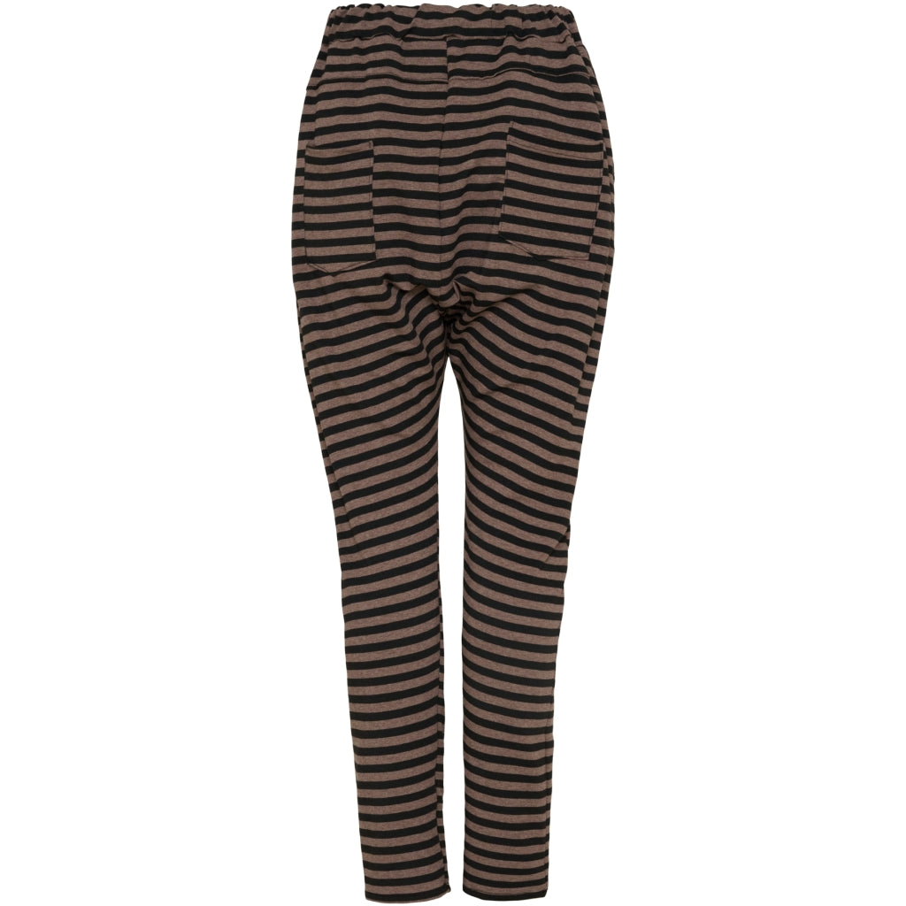 MARTA DU CHATEAU Marta bukser - 4884 stripe Pant Black/Fango Strip