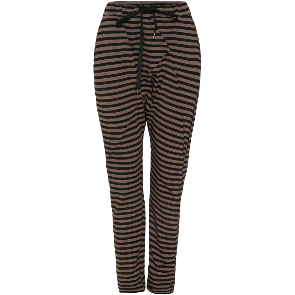MARTA DU CHATEAU Marta bukser - 4884 stripe Pant Black/Fango Strip
