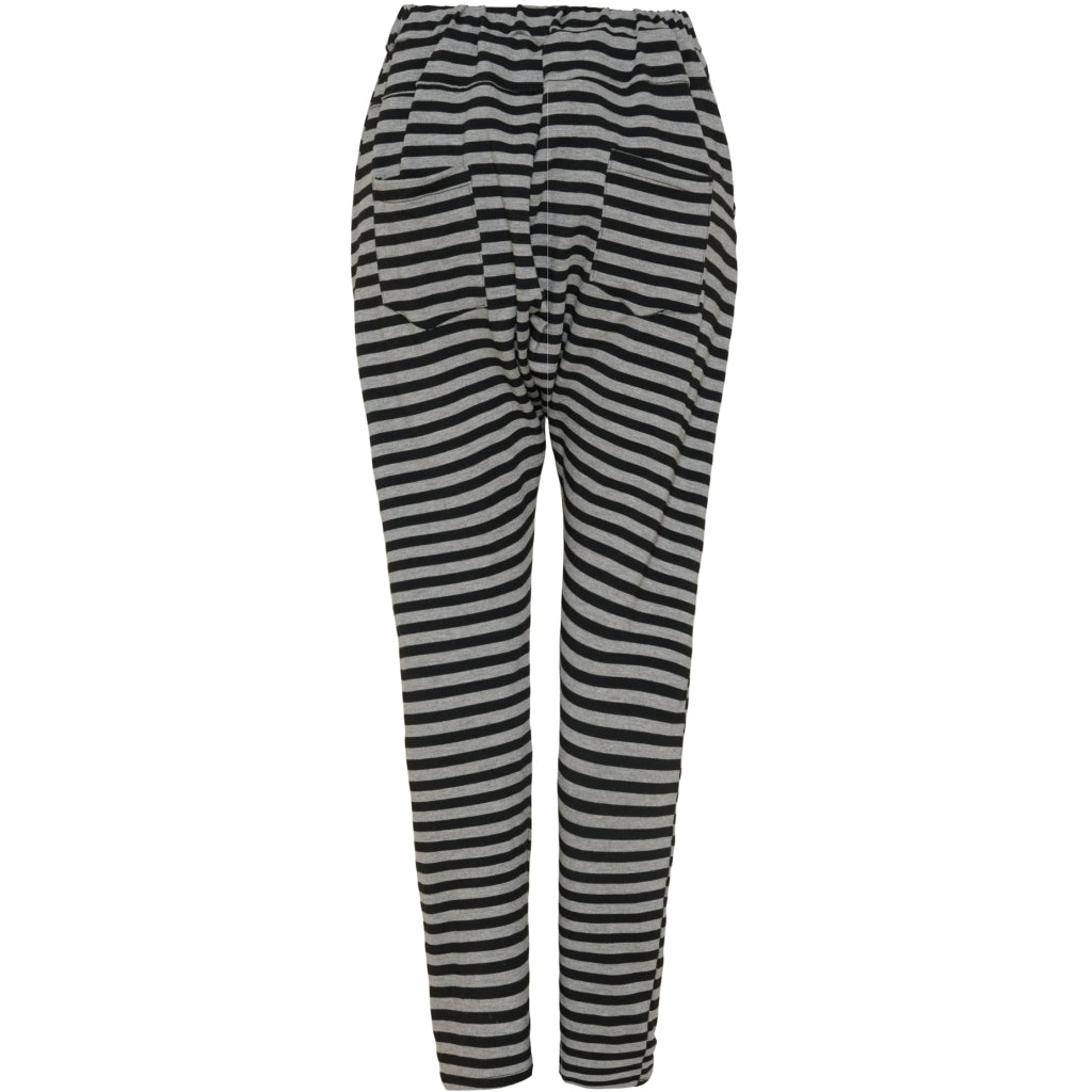 MARTA DU CHATEAU Marta bukser - 4884 stripe Pant Black/Grey Stripe