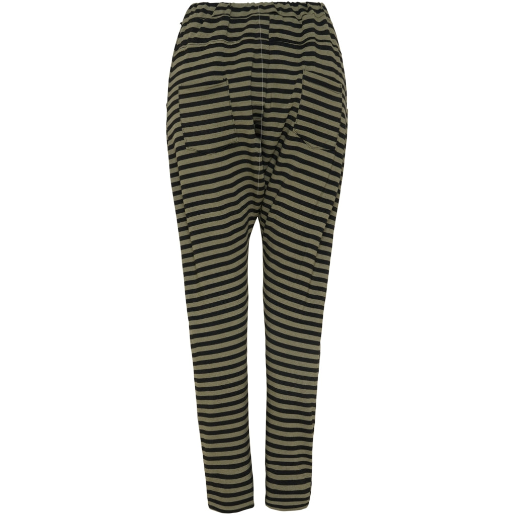 MARTA DU CHATEAU Marta bukser - 4884 stripe Pant Black/Military Stripe