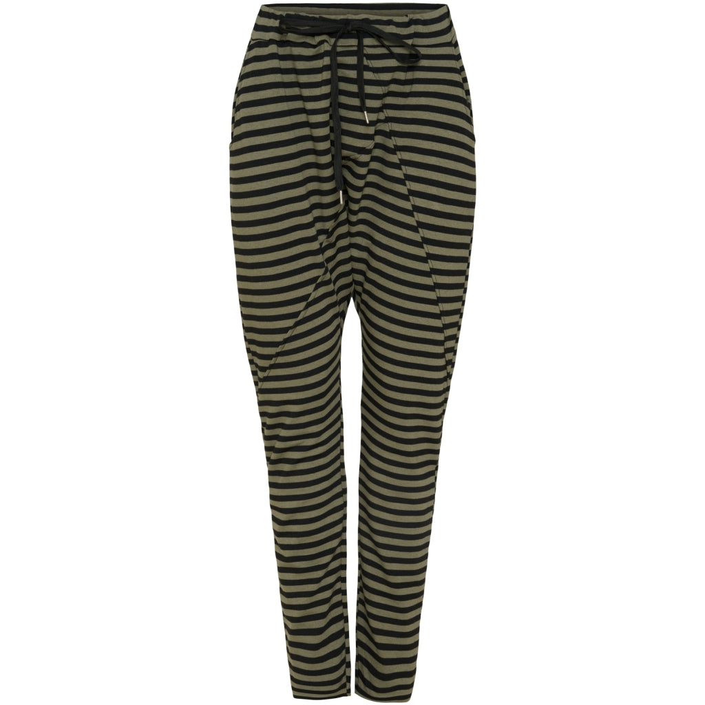 MARTA DU CHATEAU Marta bukser - 4884 stripe Pant Black/Military Stripe
