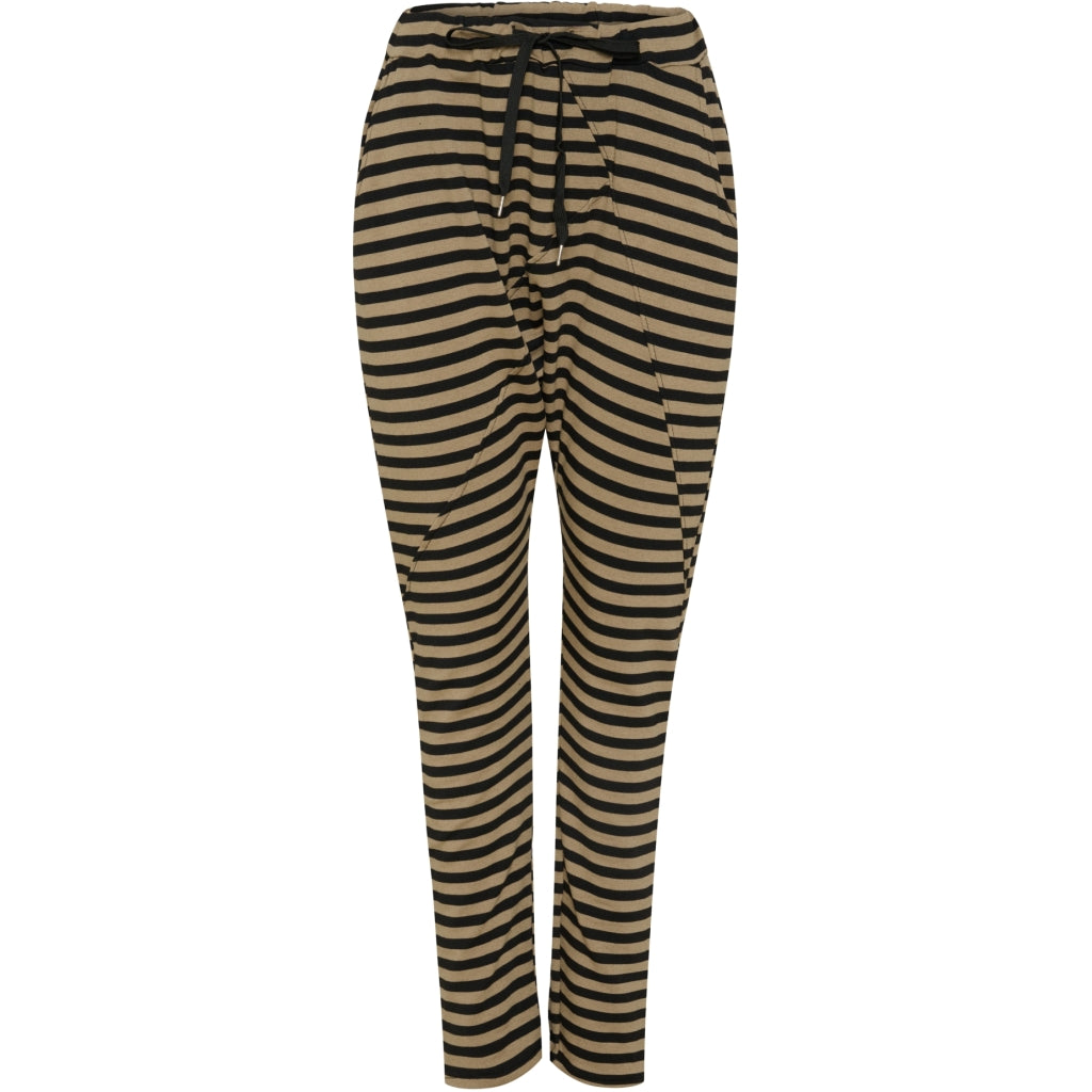 MARTA DU CHATEAU Marta bukser - 4884 stripe Pant Black/Toast Stripe