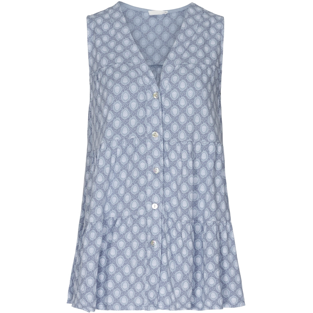 MARTA DU CHATEAU Marta dame top 777100 Restudsalg Denim Blue