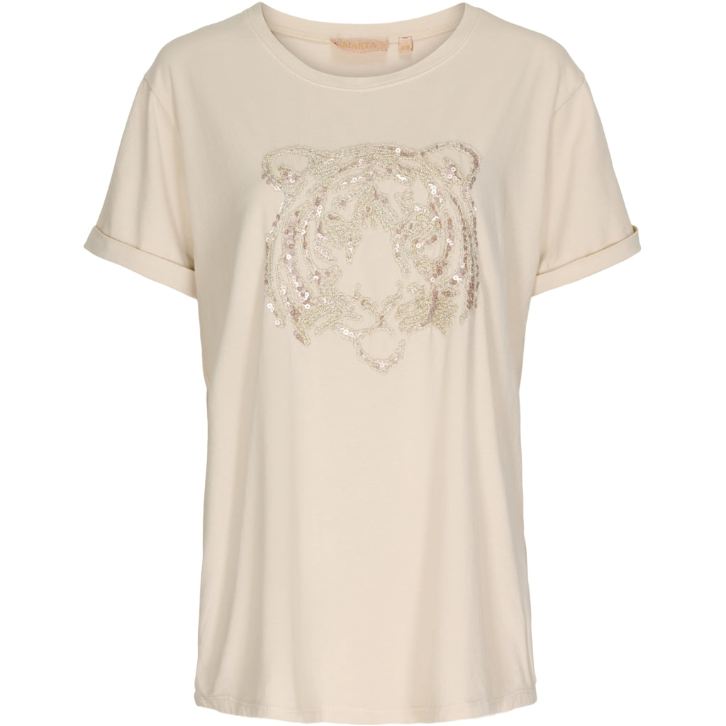 MARTA DU CHATEAU Marta du Chateau T-Shirt D545 Restudsalg Beige