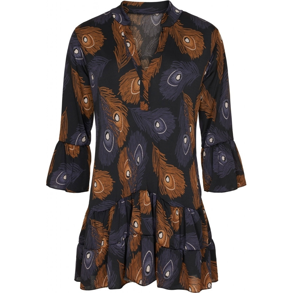 MARTA DU CHATEAU Mønstret kort kjole Restudsalg Navy