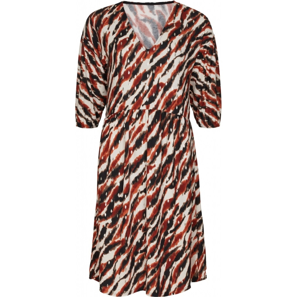 MARTA DU CHATEAU Mønstret lang kjole Restudsalg Rust