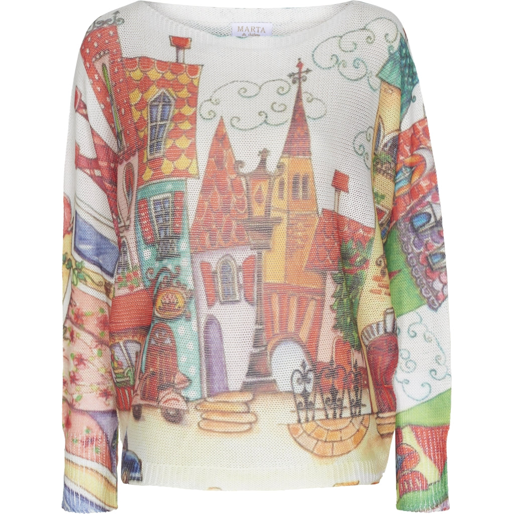 MARTA DU CHATEAU Multifarvet Strik Restudsalg Multi color