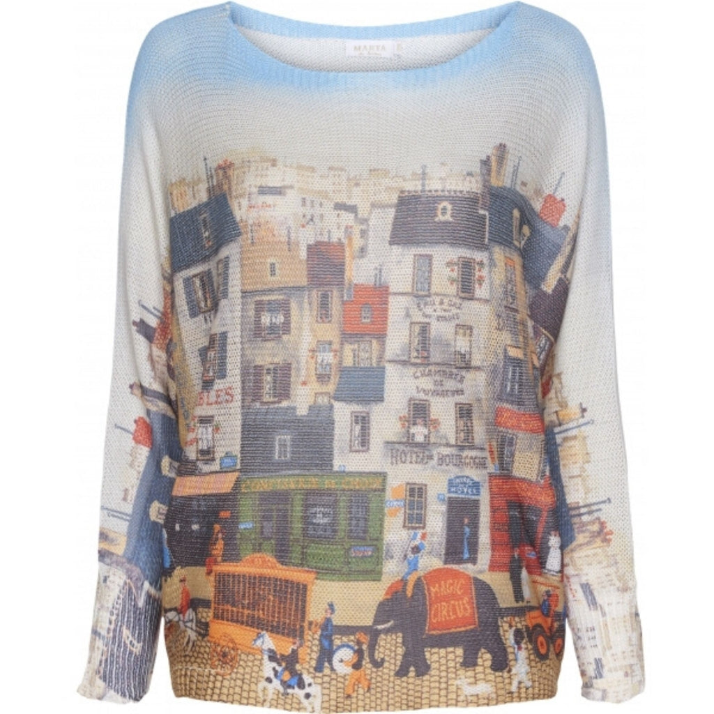 MARTA DU CHATEAU Multifarvet strik Shirt Light blue