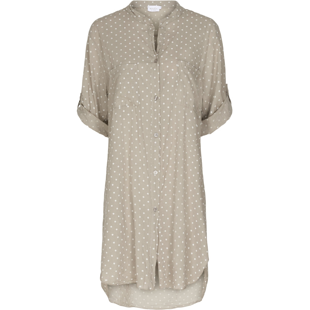 MARTA DU CHATEAU Skjorte med hvide prikker Restudsalg Beige