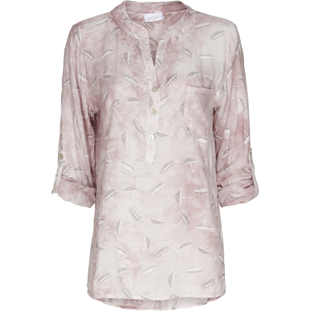 MARTA DU CHATEAU Skjortebluse med mønster Restudsalg Rose