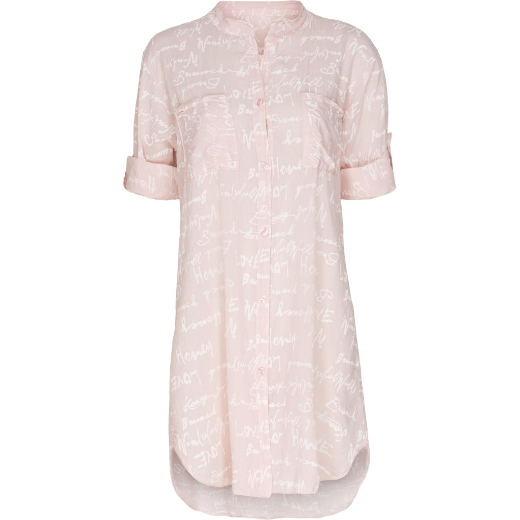 MARTA DU CHATEAU Skjortekjole med skrift Restudsalg Rose