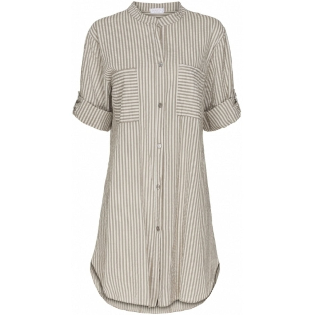 MARTA DU CHATEAU Skjortekjole med striber Dress Fango