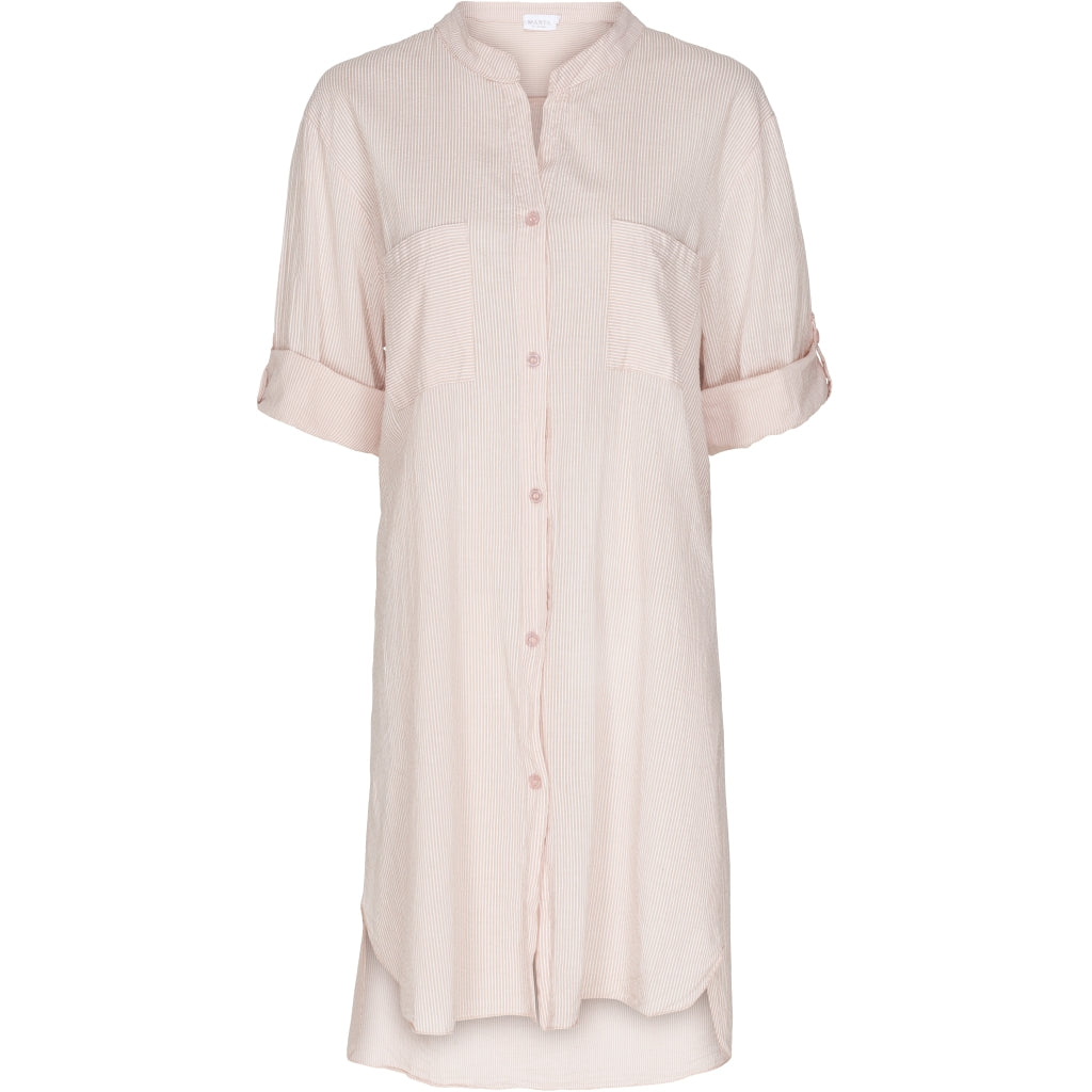 MARTA DU CHATEAU Skjortekjole med striber Dress Rose