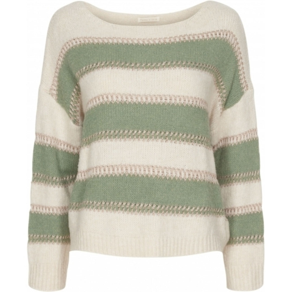 MARTA DU CHATEAU Stribet strik med rund hals Restudsalg Green