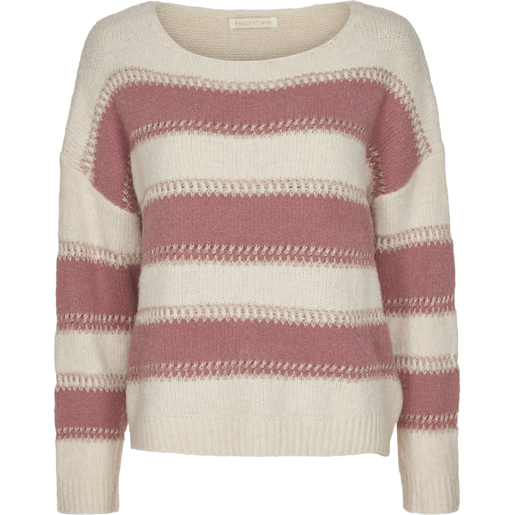 MARTA DU CHATEAU Stribet strik med rund hals Restudsalg Pink