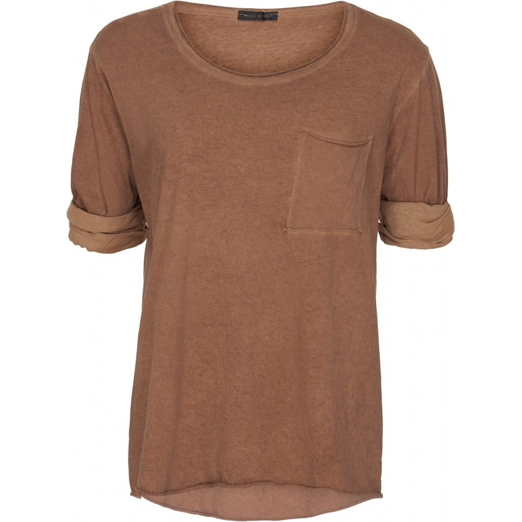 MARTA DU CHATEAU T-shirt med brystlomme Diverse Brown