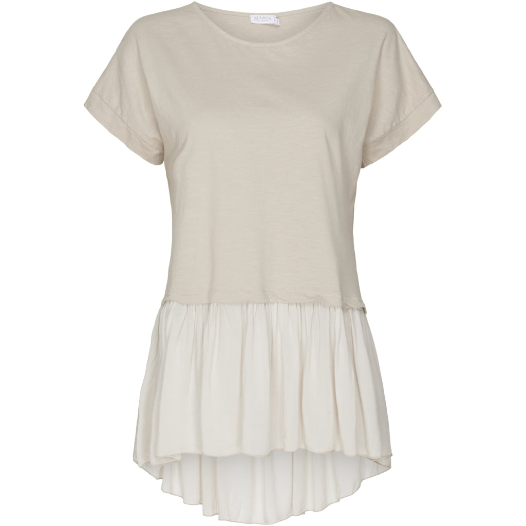 MARTA DU CHATEAU T-shirt med rund hals Restudsalg Beige