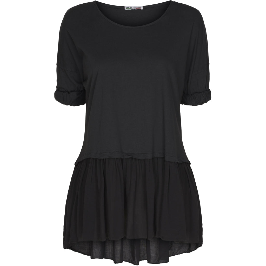 MARTA DU CHATEAU T-shirt med rund hals Restudsalg Black