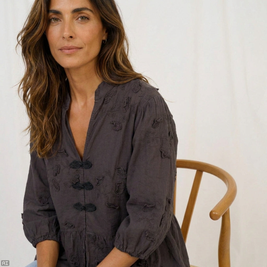 MARTA DU CHATEAU Marta Du Chateau Dame Bluse MdcSafiya Blouse Castagno